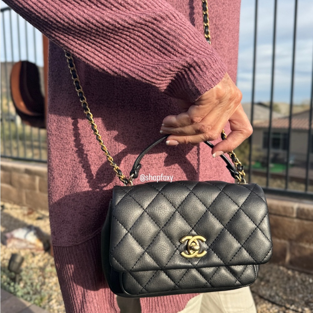 Chanel Quilted Leather Mini Business Affinity Flap Crossbody